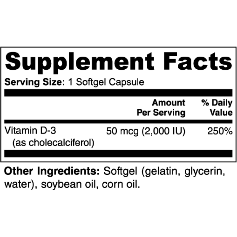 Vitamin D3 2,000 IU